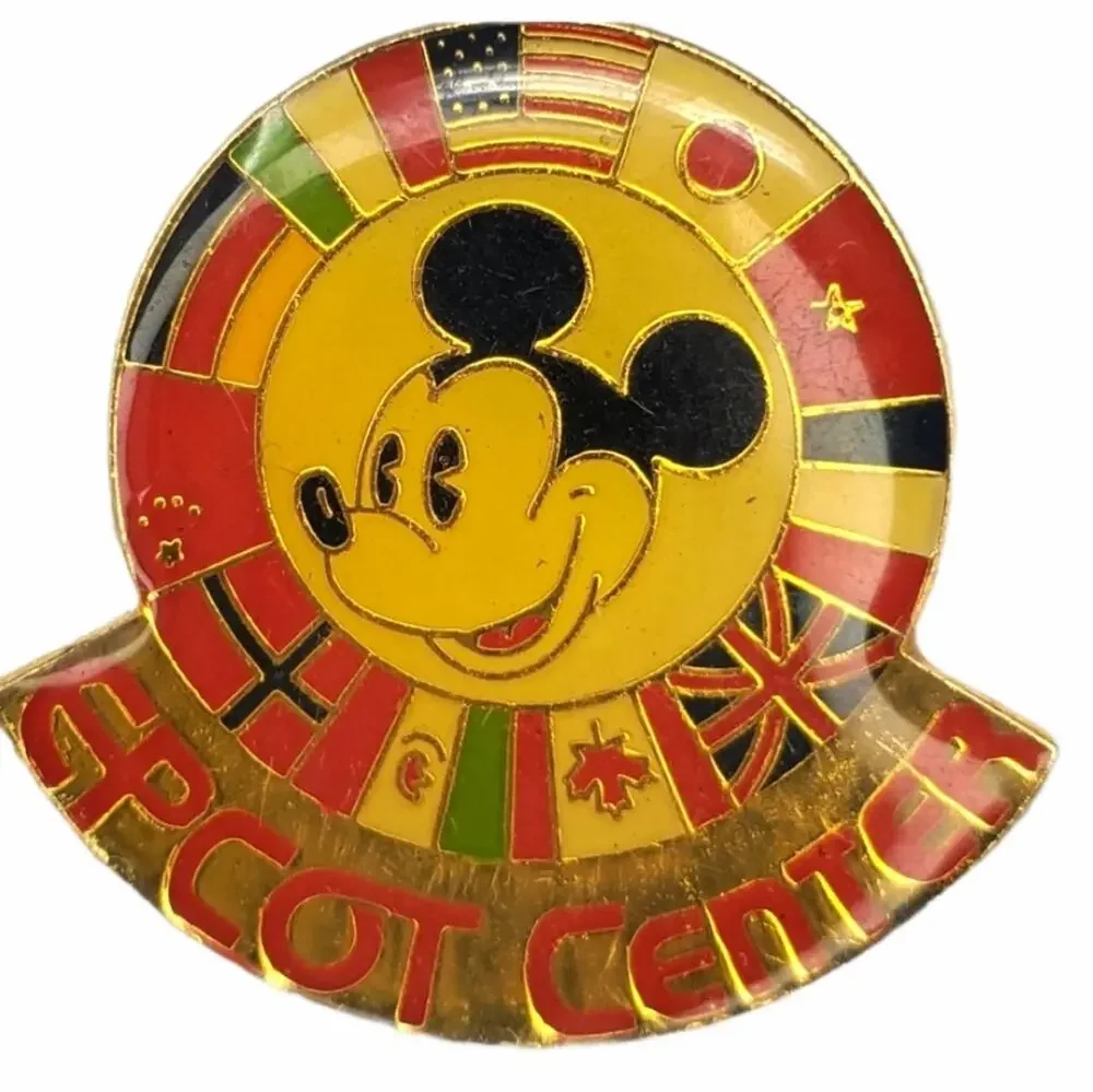 Disney Parks Mickey Epcot Center Vintage Flag Pin
